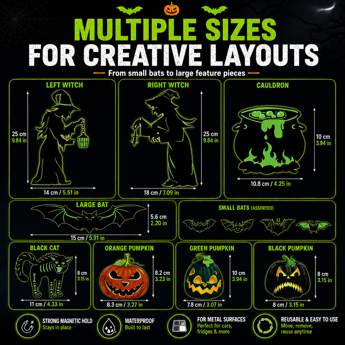 Halloween Magnetic Decorations – Car, Fridge & Garage Door Spooky Decor