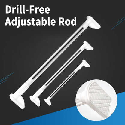 Drill-Free Adjustable Tension Rod – No Holes, No Damage, Instant Install