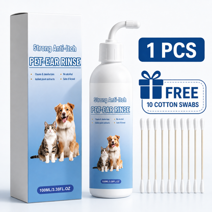 🐶 Gentle Pet Ear Cleaner Solution for Dogs & Cats (100ml / 3.38 fl oz) 🐱