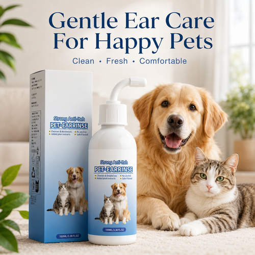 🐶 Gentle Pet Ear Cleaner Solution for Dogs & Cats (100ml / 3.38 fl oz) 🐱