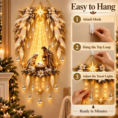 ✨👼 3D Heavenly Angel Wings Nativity Light✨ – Lighted Christmas Wall Decor  ✈️