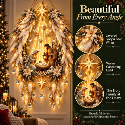 ✨👼 3D Heavenly Angel Wings Nativity Light✨ – Lighted Christmas Wall Decor  ✈️