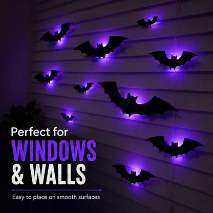 🦇 3D LED Bat Wall Decorations – Create a Spooky Halloween Glow in Seconds!