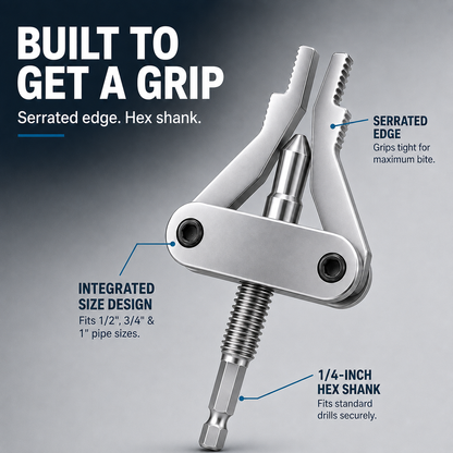 🛠️ 3-in-1 Broken Pipe Thread Extractor Tool for 1/2", 3/4", & 1" Pipes 🔩