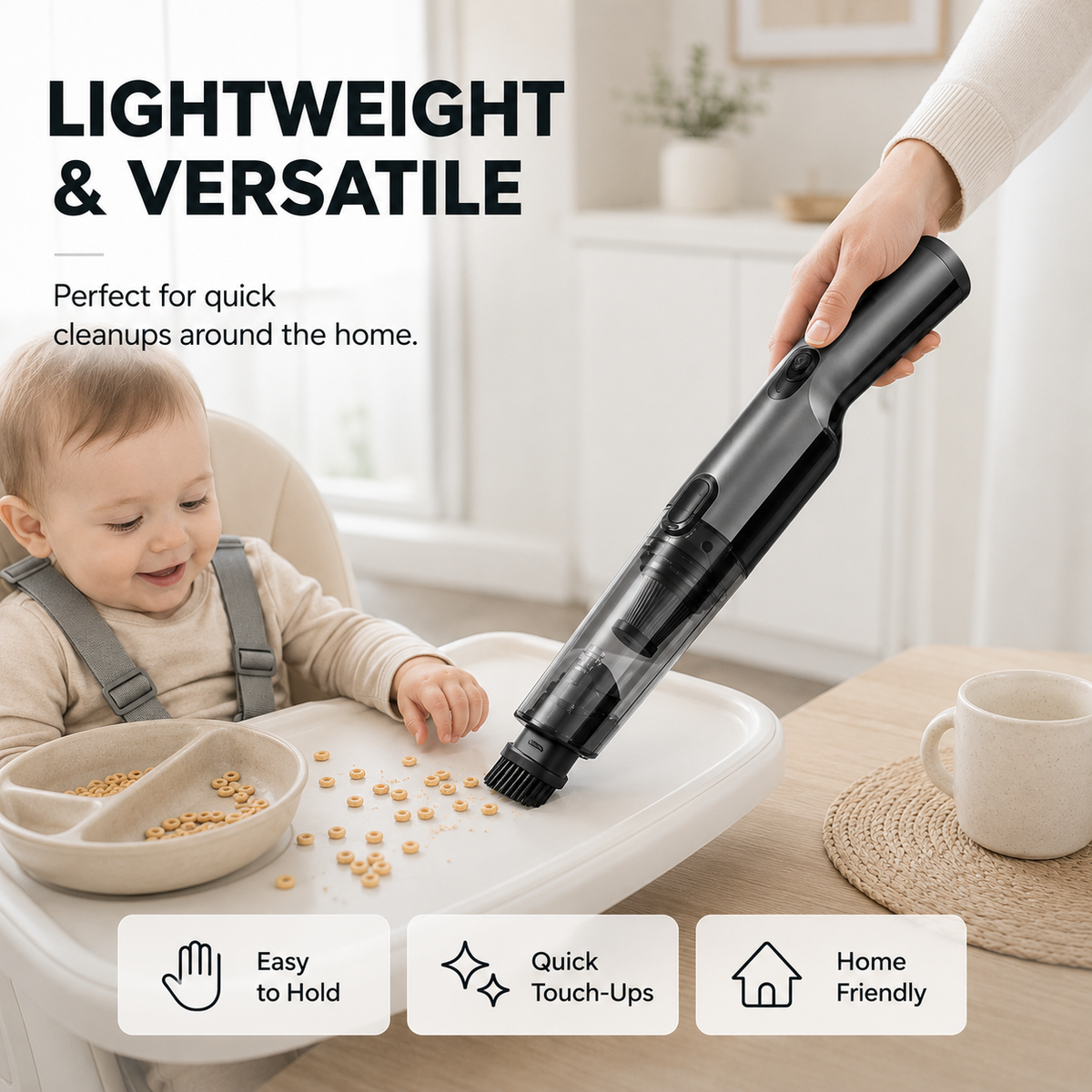 Cordless Handheld Vacuum - Ultra-Light & Powerful