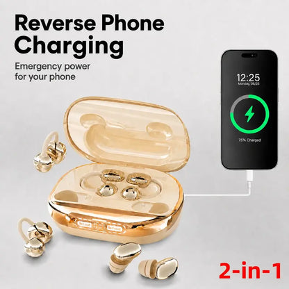 6-Piece Clip-On Earbuds with Power Bank Case