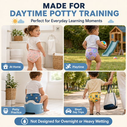 Toddler Potty Training Pants – 100% Cotton Reusable Training Underwear with Light Absorbency