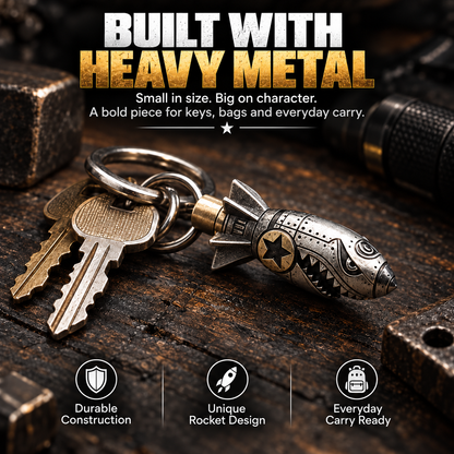 3D Steel Skull Keychain – Gothic Biker EDC Key Ring