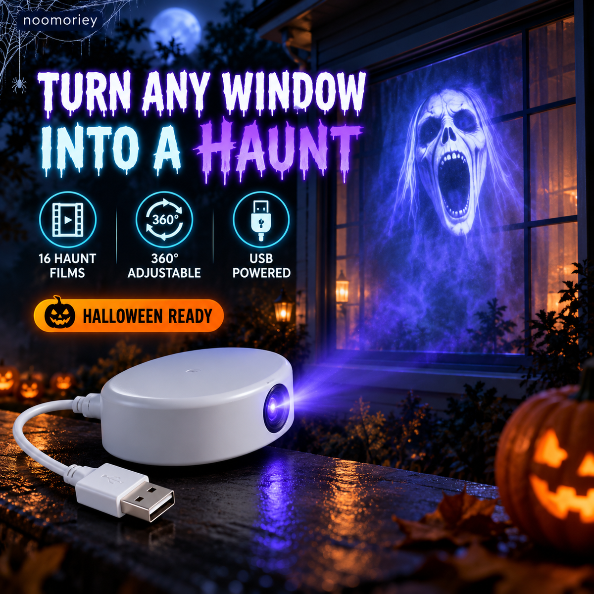 Seasonal Window Projection Light, Halloween & Christmas Decor