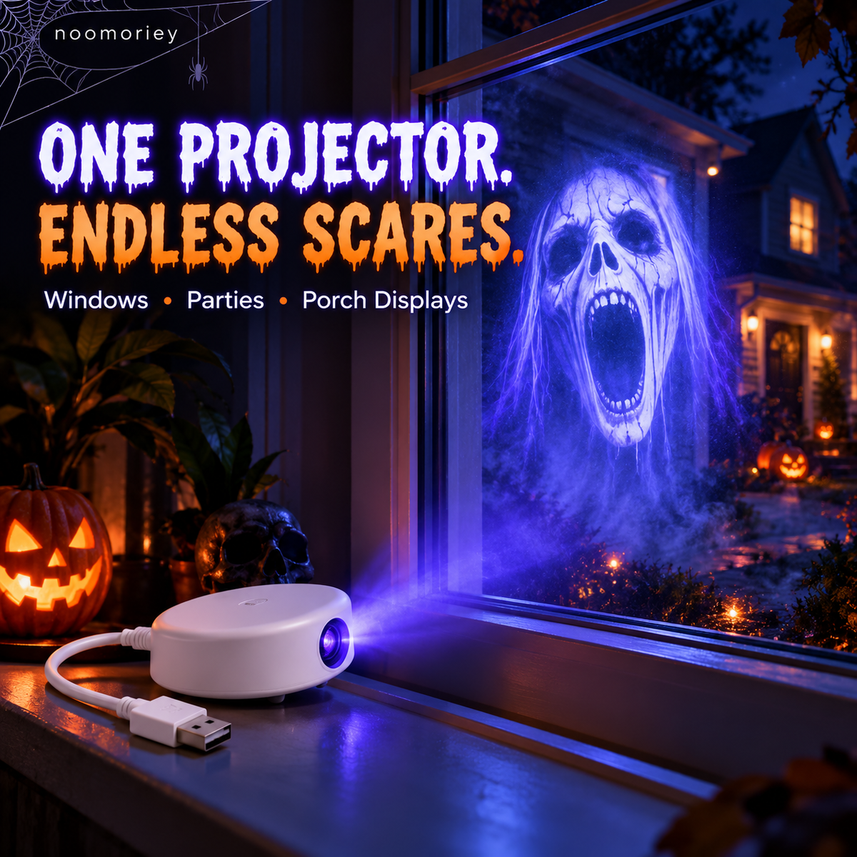 Seasonal Window Projection Light, Halloween & Christmas Decor