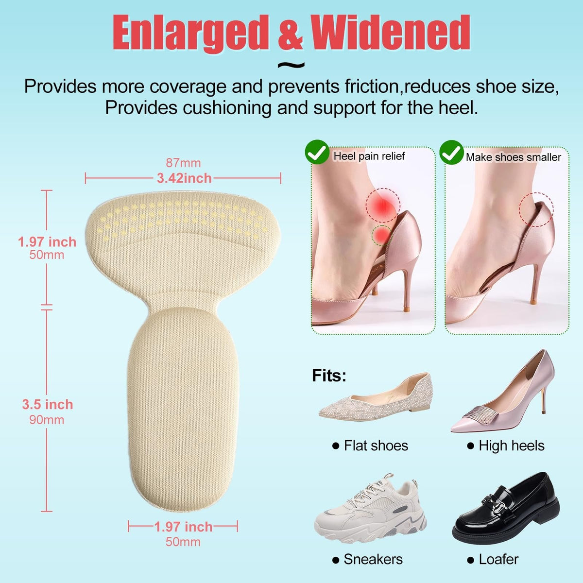 Heel Liners for Women & Men – Anti-Slip, Blister-Free Comfort Insole Pads