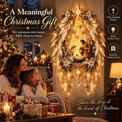✨👼 3D Heavenly Angel Wings Nativity Light✨ – Lighted Christmas Wall Decor  ✈️