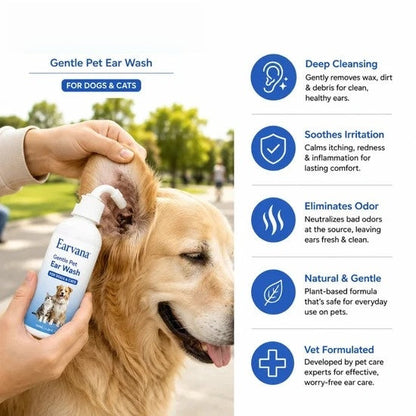 🐶 Gentle Pet Ear Cleaner Solution for Dogs & Cats (100ml / 3.38 fl oz) 🐱