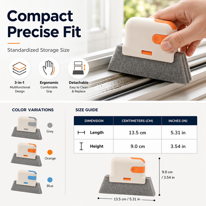 🧽 3-in Window Track Deep Cleaning Tool – Scrub, Brush & Clean Tight Gaps